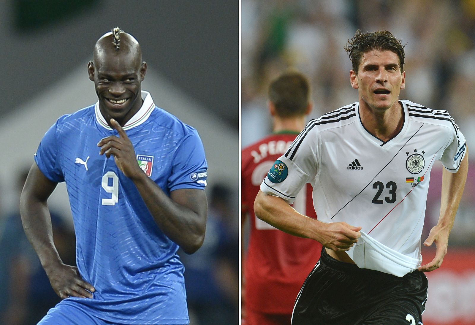 Mario Balotelli y Mario Gómez, los goleadores de Italia y Alemania