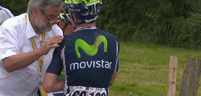José Joaquín Rojas, atendido por el médico del Tour