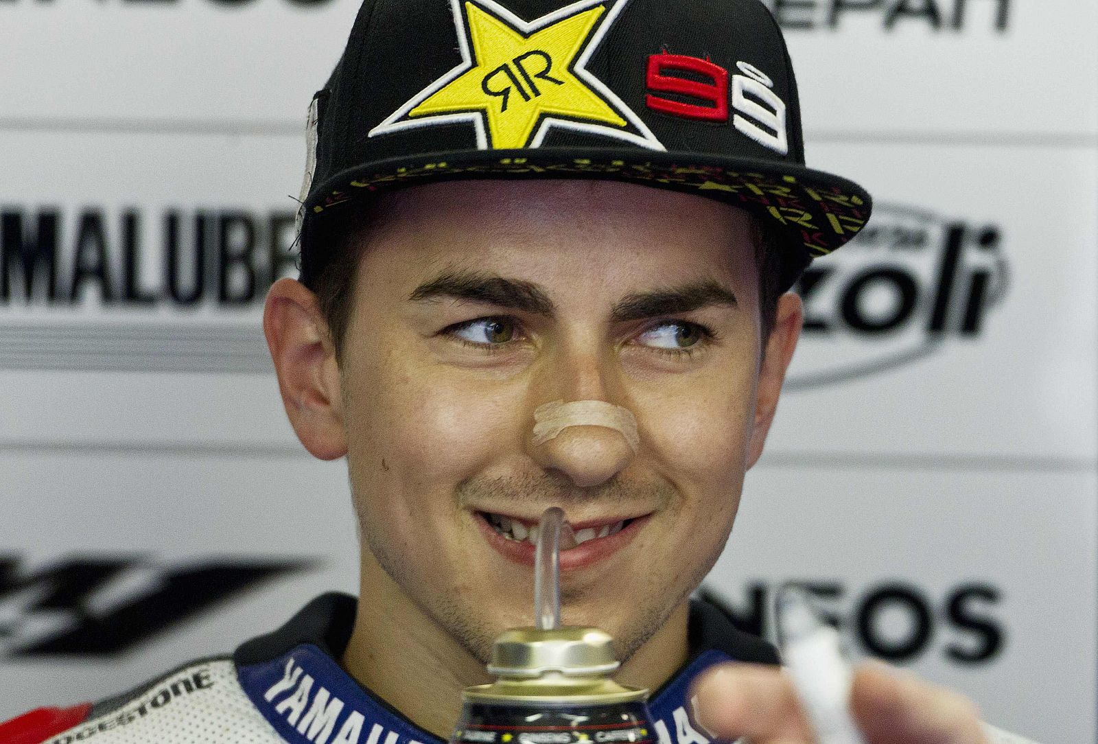 Yamaha MotoGP rider Jorge Lorenzo of Spain is seen in the pits prior to the qualifying practice of the MotoGP Grand Prix in Assen