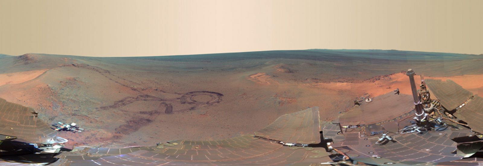 La panorámica de Marte difundida por la NASA y obtenida por el 'rover Opportunity'