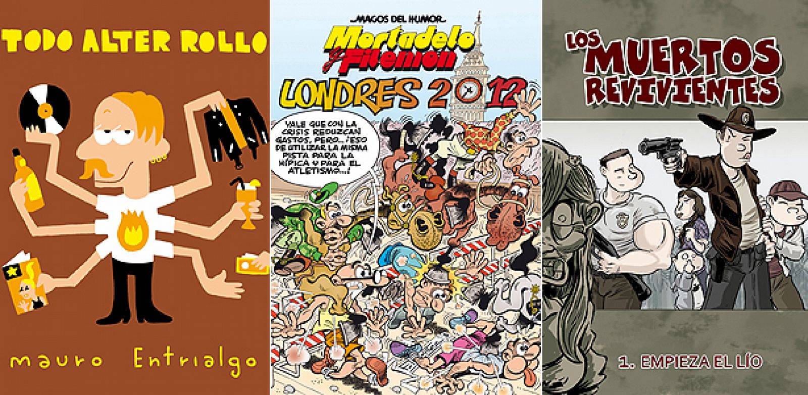 Portadas de 'Todo 'Álter Rollo', 'Londres 2012' y 'Los muertos revivientes'