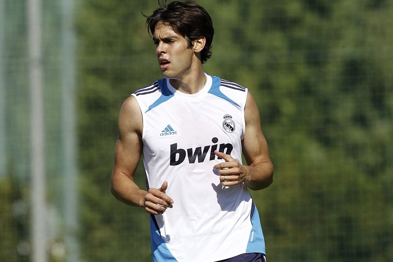 El jugador brasileño Kaká, del Real Madrid, durante un entrenamiento