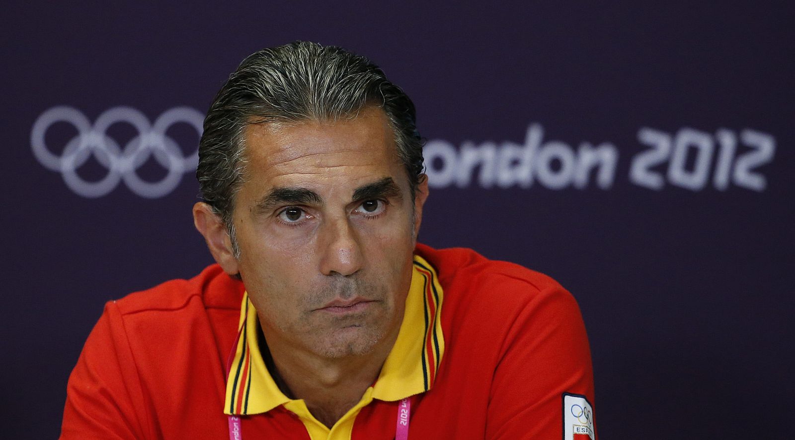 El seleccionador español de baloncesto, Sergio Scariolo, durante la rueda de prensa