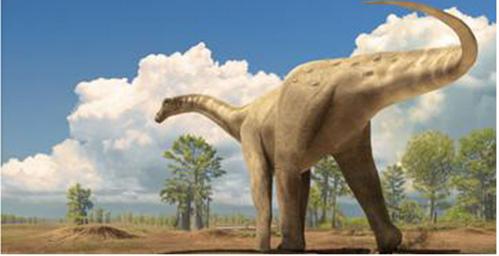 Reconstrucción de un dinosaruio de la familia titanosaurio, que según la investigación se extinguieron repentinamente