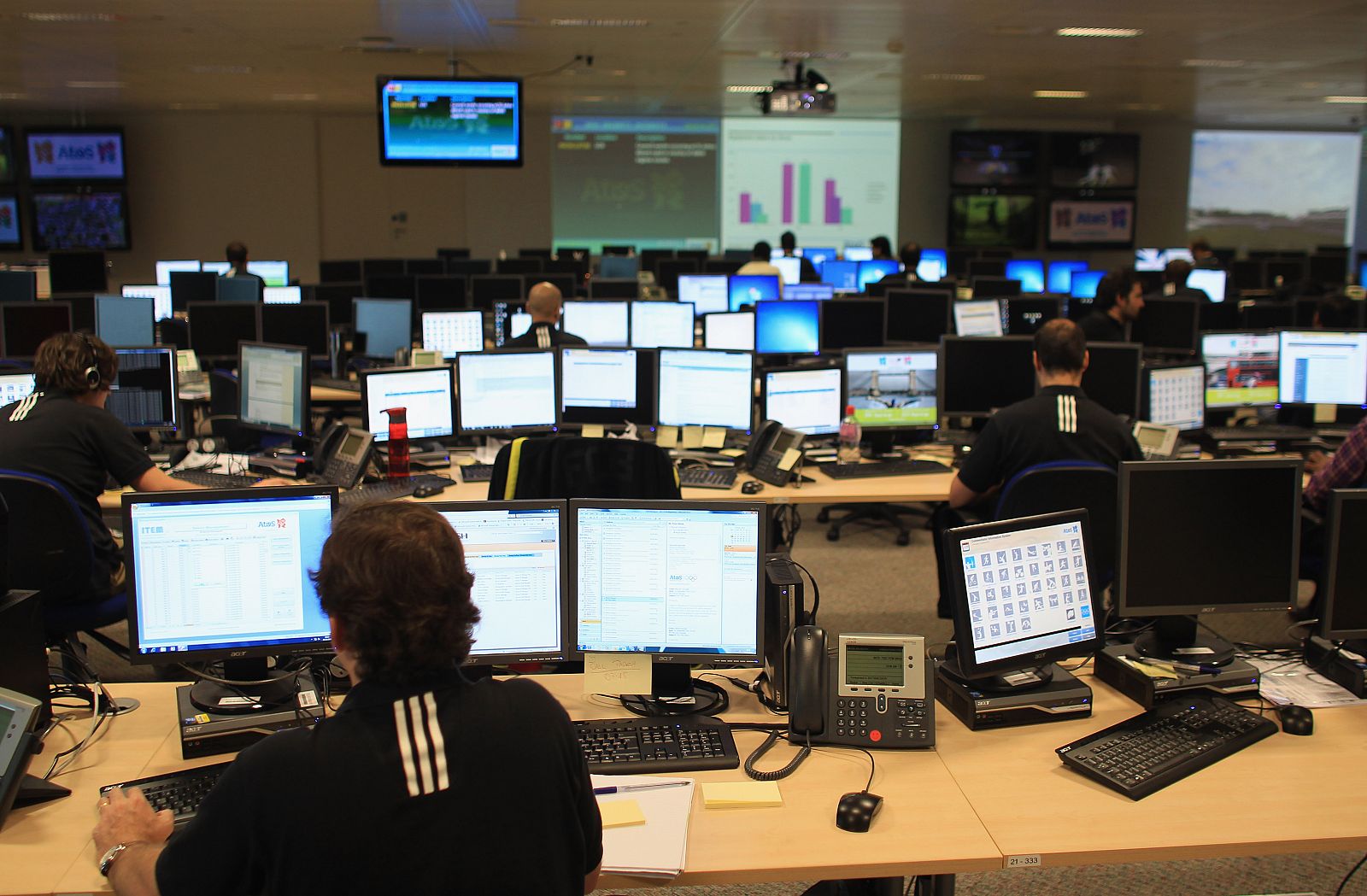 Interior del Centro de Operaciones Tecnológicas de los Juegos de Londres