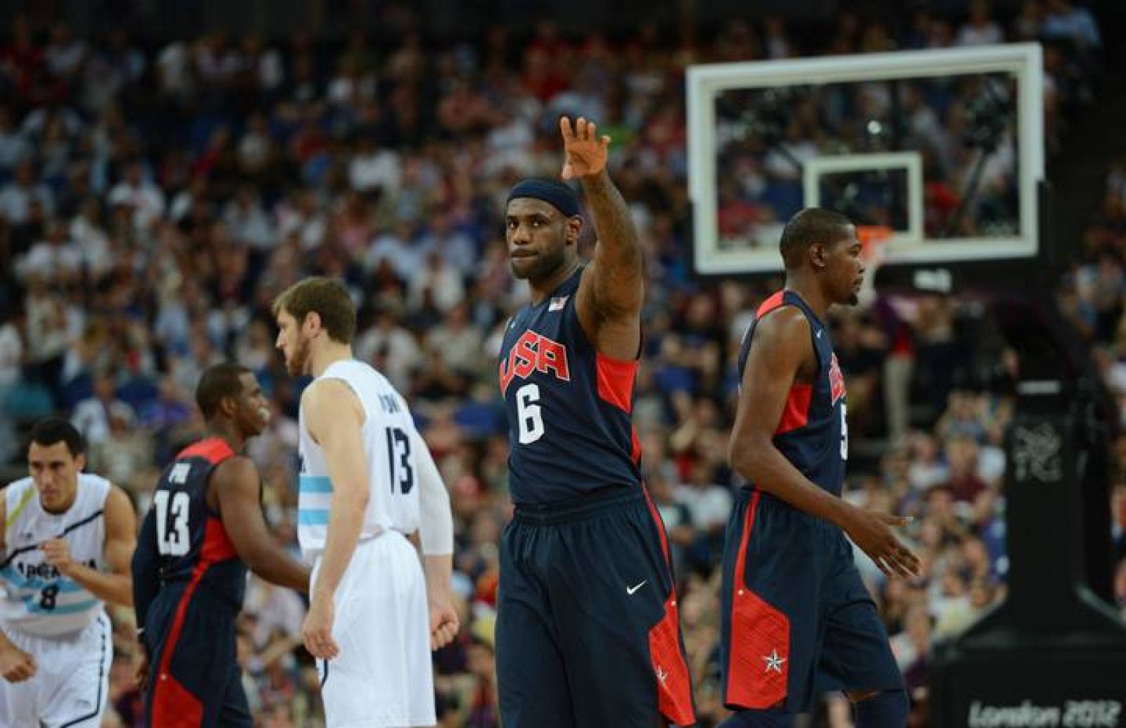 Lebron James durante el partido contra Argentina en el que Estados Unidos se ha clasificado para la final