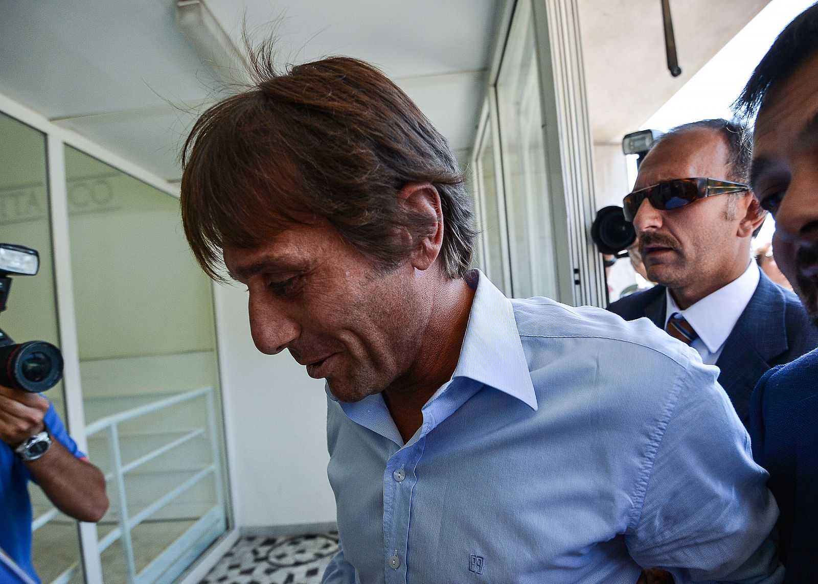 El técnico de la Juve, Antonio Conte, a su llegada al tribunal de justicia.