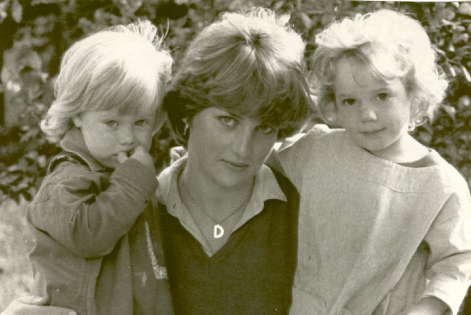 princesa Diana de Gales juntos a sus dos hijos Guillermo y Enrique