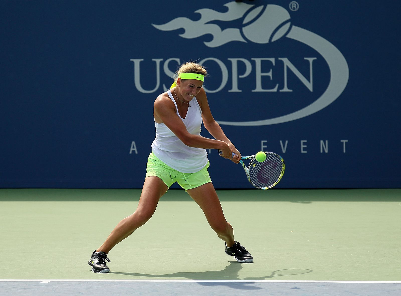 La bielorrusa Victoria Azarenka en los entrenamientos previos al US Open 2012.