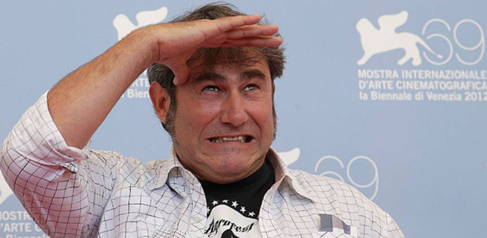  El actor español Sergi López durante la presentación, en Venecia, de la película 'Tango libre'