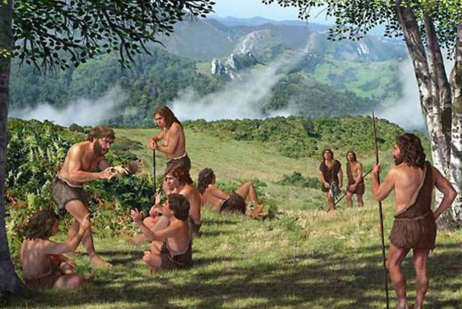  Recreación de un campamento de verano neandertal