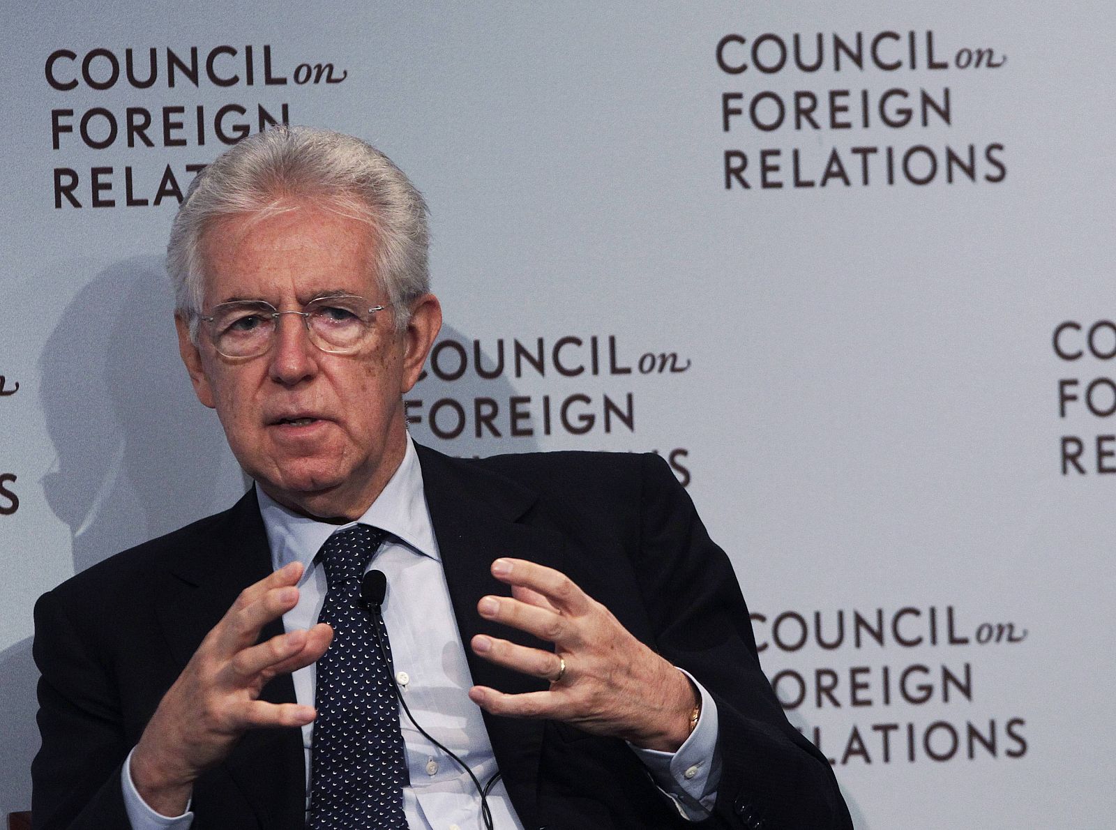 Monti habla en el Council of Foreign Relations de Nueva York.