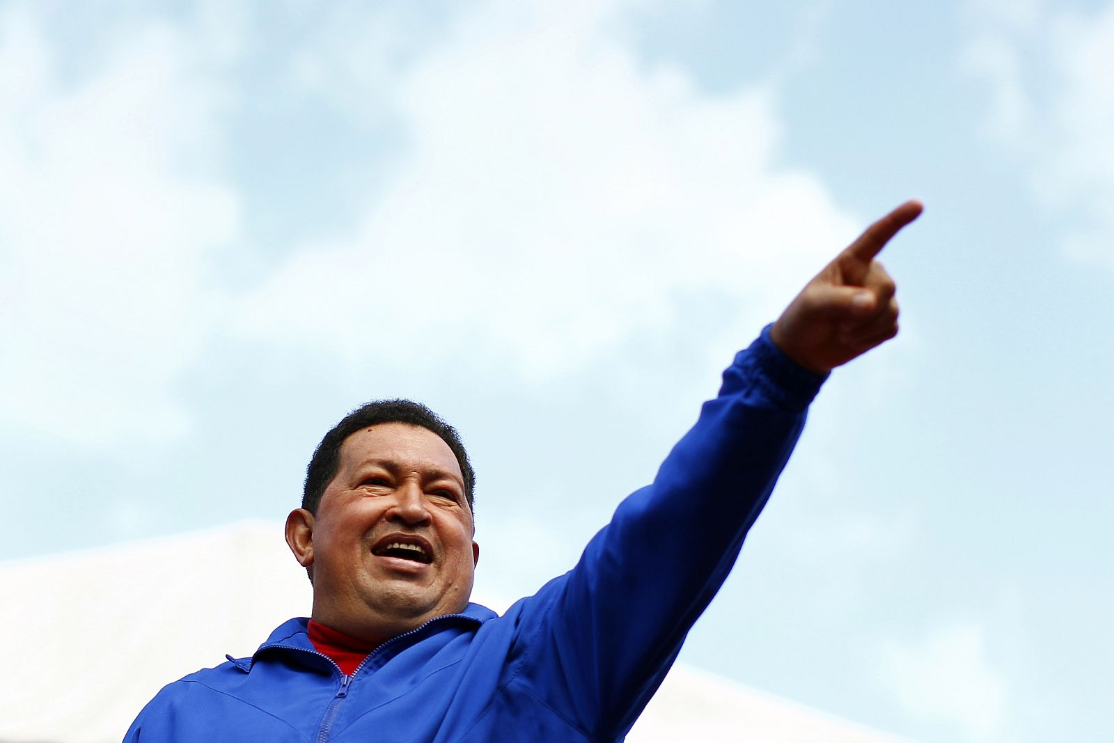 El presidente de Venezuela, Hugo Chávez, durante un acto de campaña