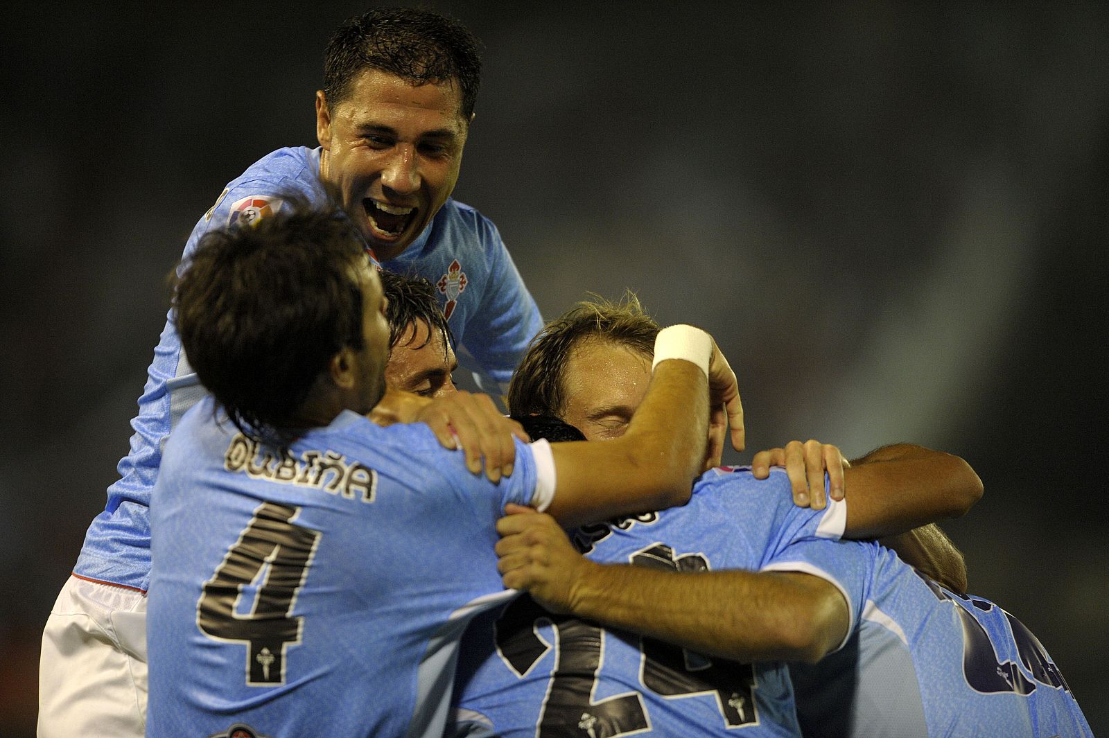 Los jugadores del Celta celebran la victoria ante el Sevilla