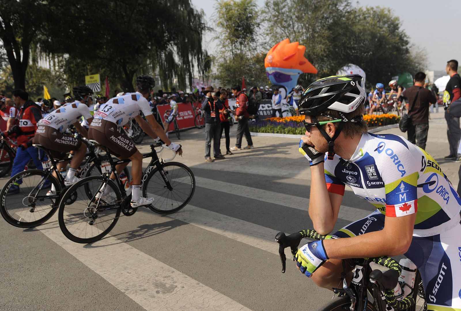 Miembros del Orica Greenedge en una foto de archivo