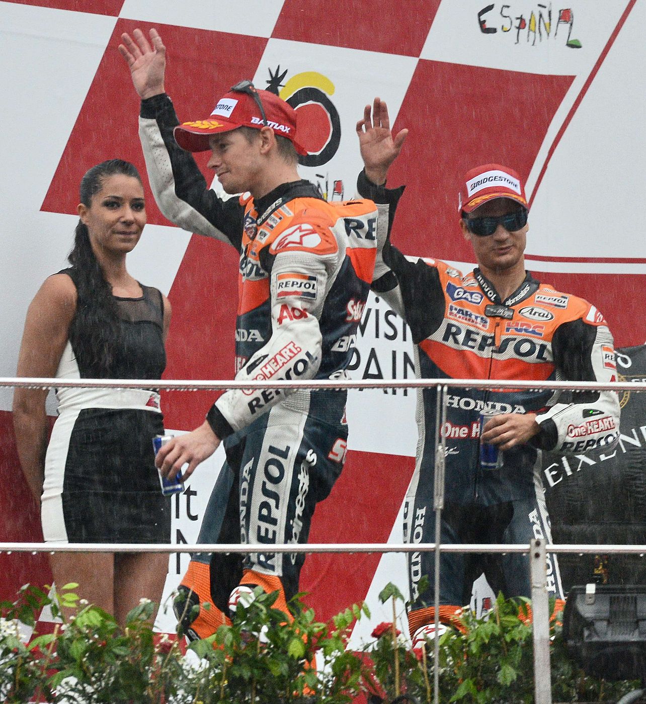 El australiano Casey Stoner y el español Dani Pedrosa, compañeros del equipo HRC