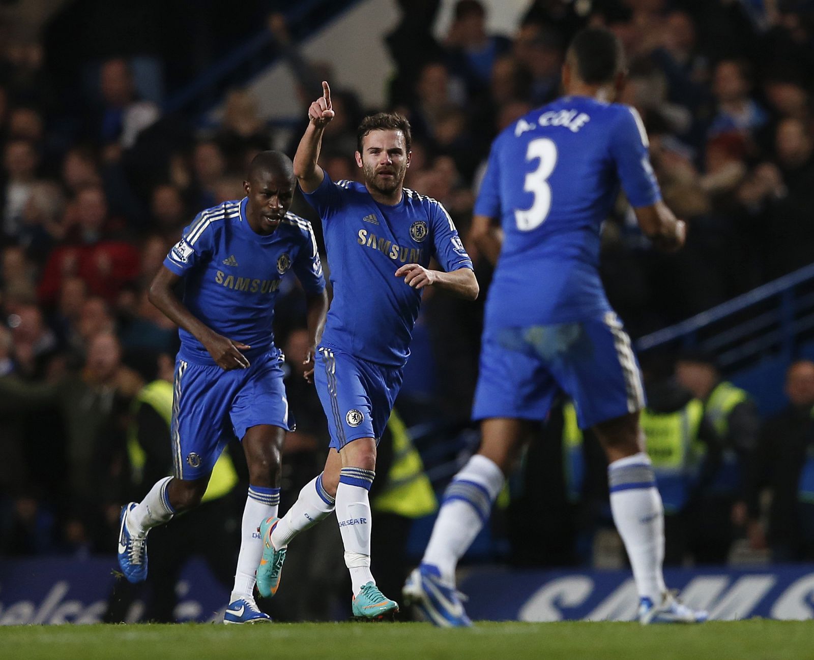 Juan Mata celebra un gol esta temporada con el Chelsea