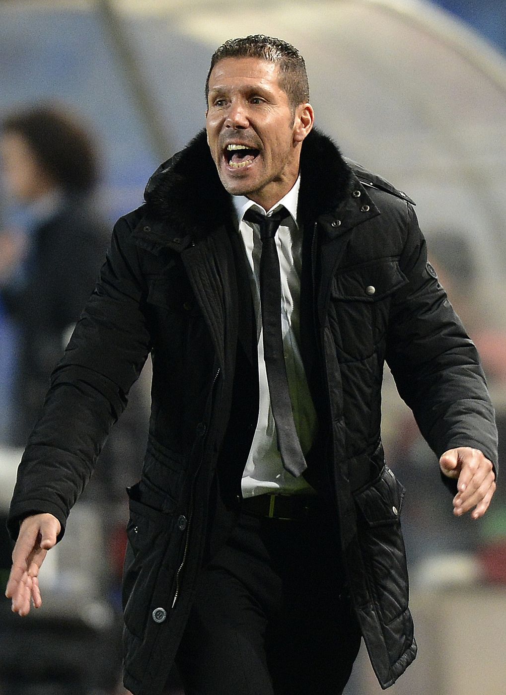 Diego Pablo Simeone, entrenador del Atlético de Madrid en el partido de Europa League contra el académica de Coimbra