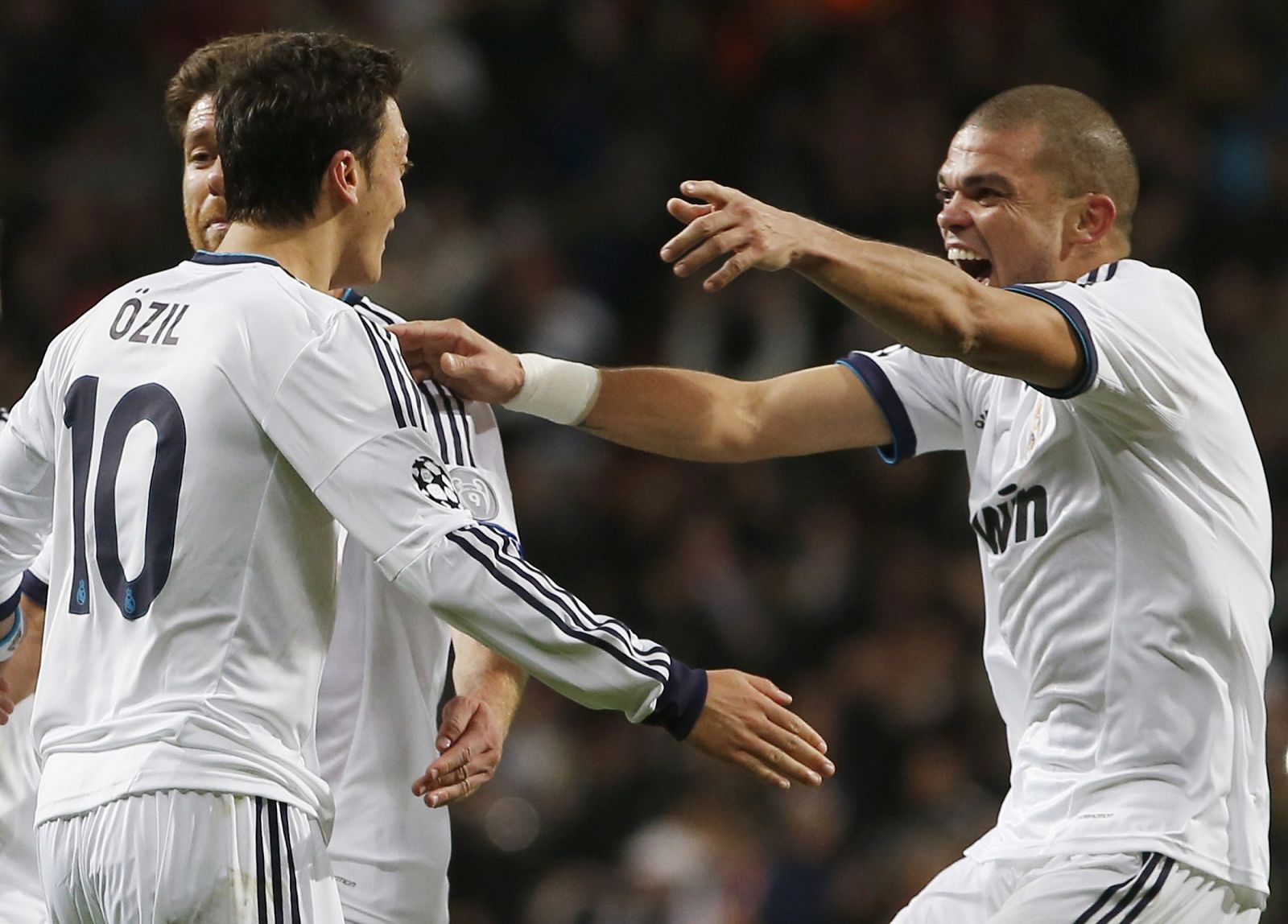Pepe, jugador del Real Madrid, celebra un gol de su equipo