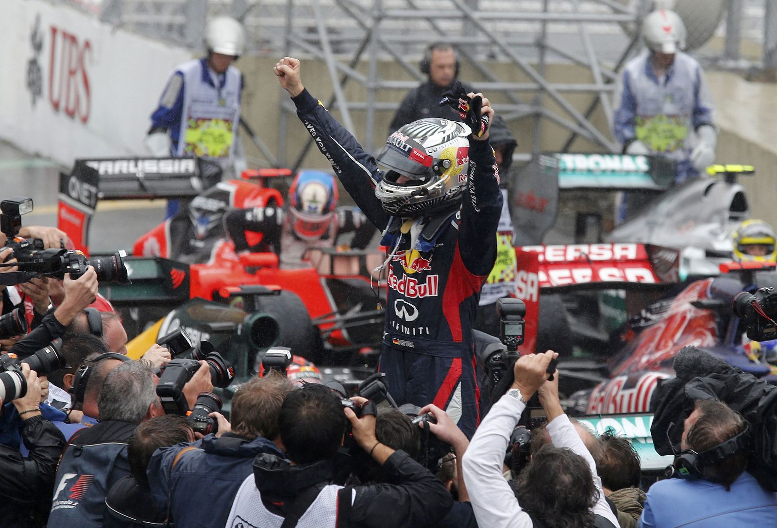 Sebastian Vettel celebra su tercer Mundial de Fórmula 1