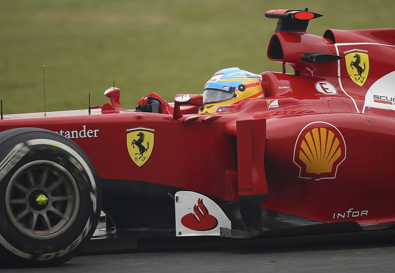 Ferrari Formula One driver Fernando Alonso of Spain drives during the Brazilian F1 Grand Prix at Interlagos circuit in Sao Paulo