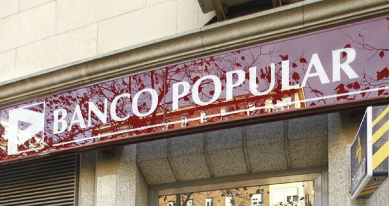 Rótulo de una oficina del Banco Popular.