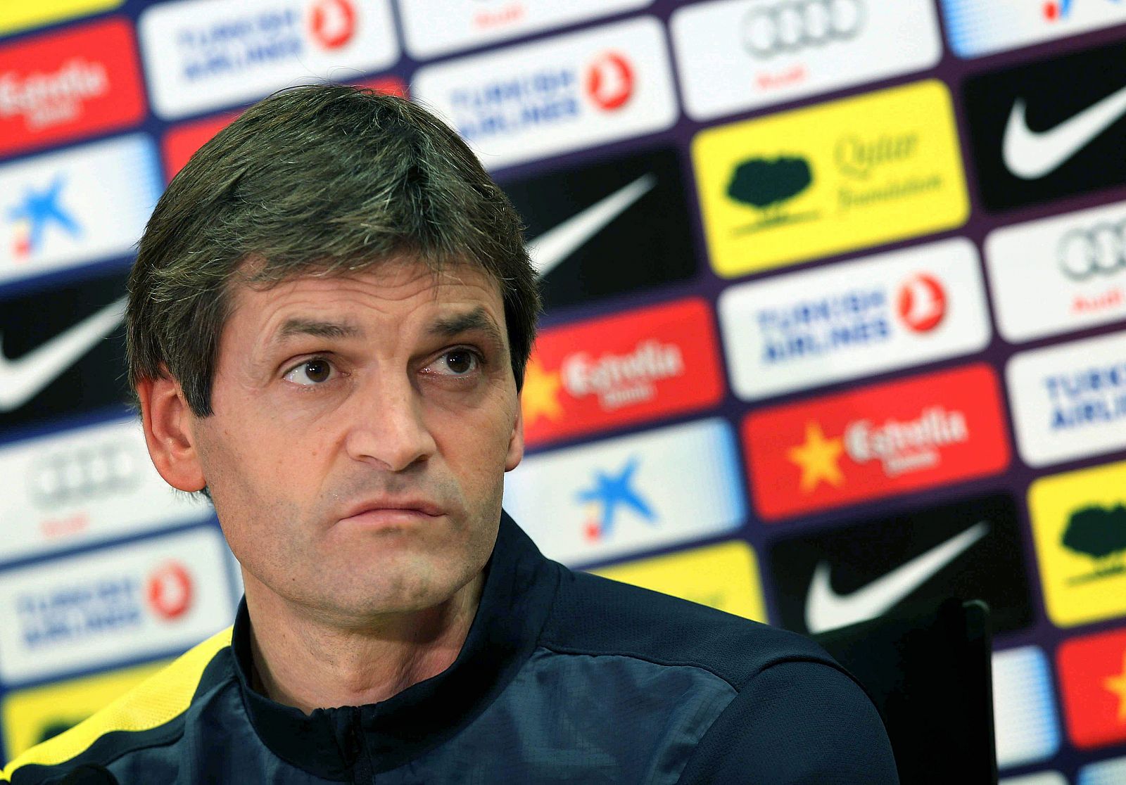 El entrenador del F.C.Barcelona Tito Vilanova durante la rueda de prensa.