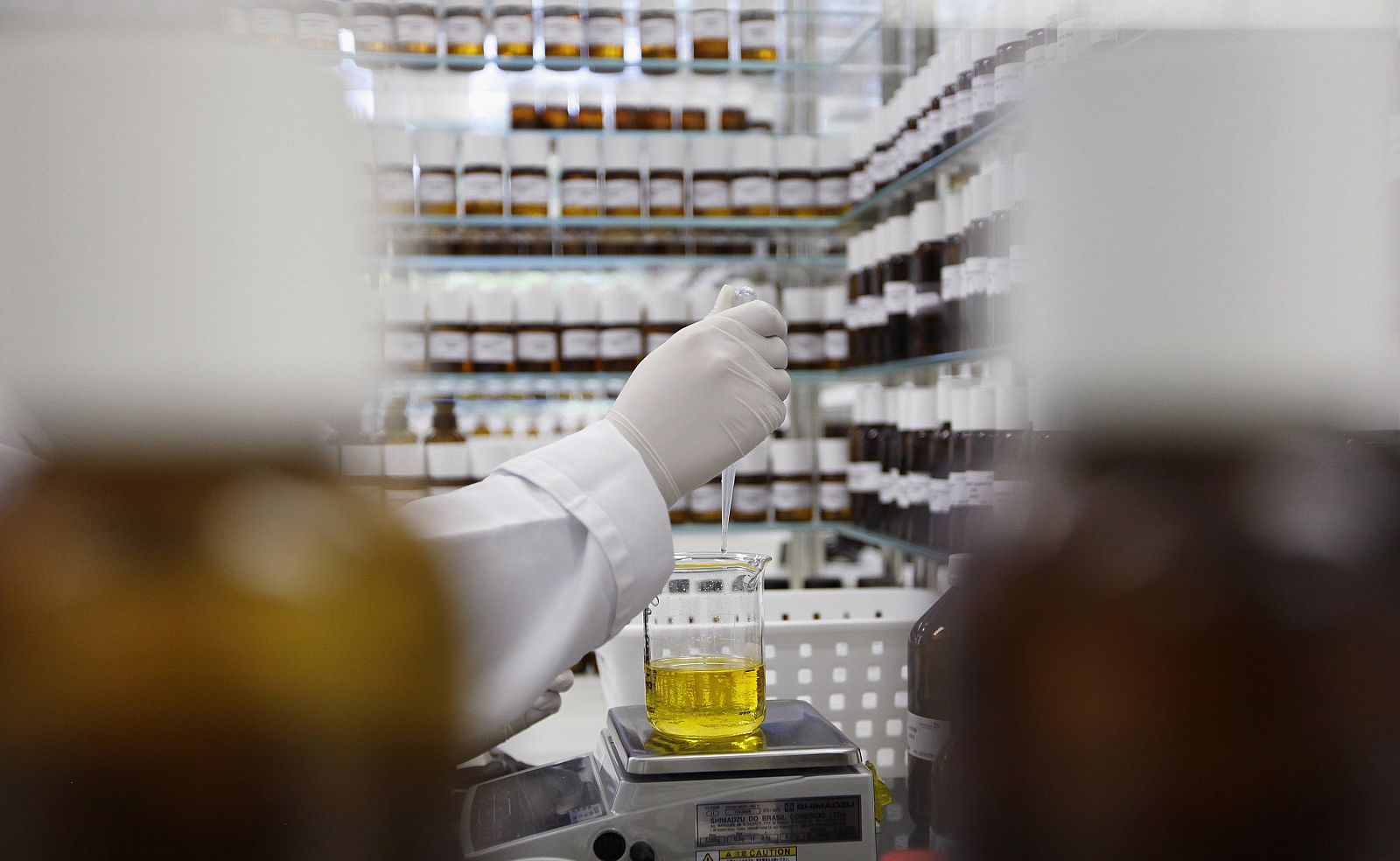 An employee works in a laboratory at Symrise AG's New Center of Excellence in Granja Viana