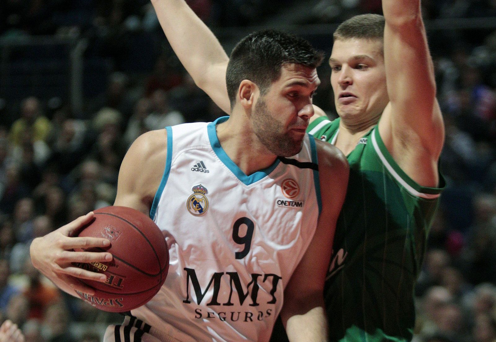 El pívot del Real Madrid Felipe Reyes, en un partido de Euroliga.