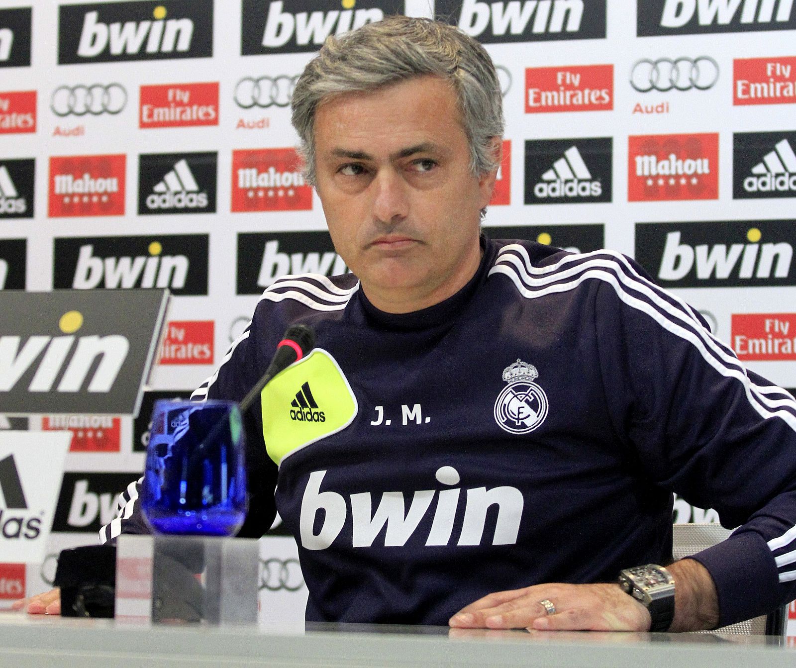 El entrenador del Real Madrid, el portugués José Mourinho, durante una rueda de prensa