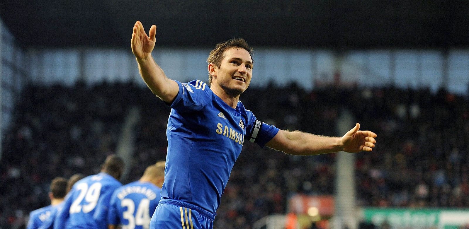 Lampard celebra su tanto contra el Stoke City.