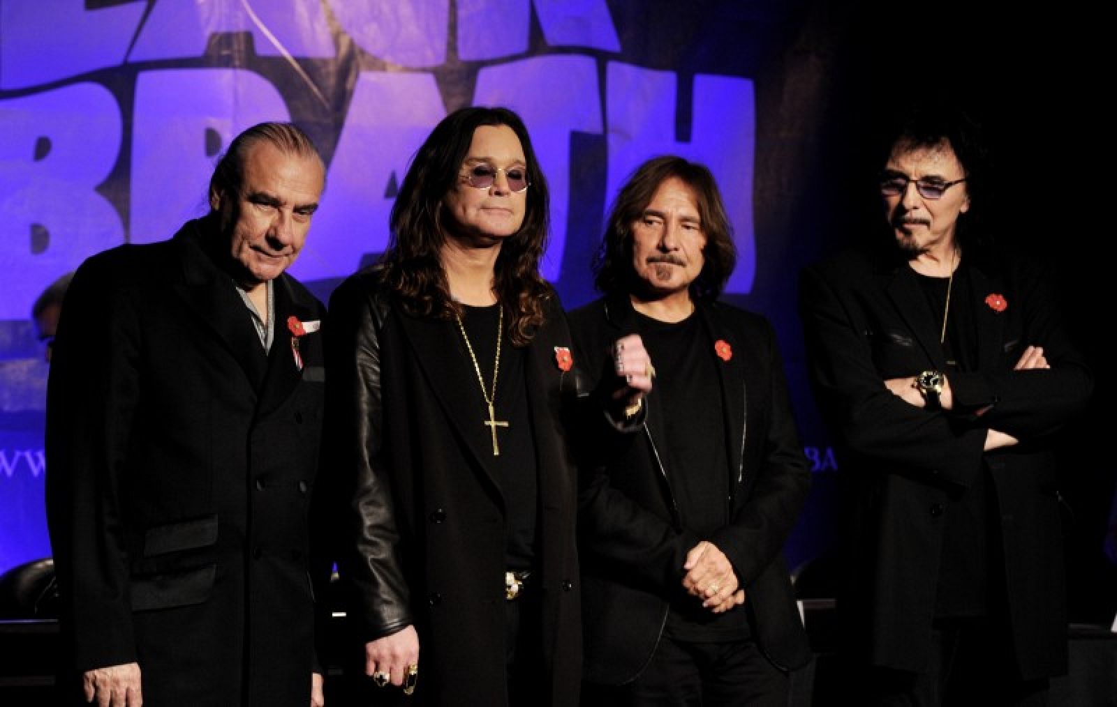 Los integrantes de la formación original de Black Sabbath. De izquierda a derecha: Bill Ward, Ozzy Osbourne, Geezer Butler y Tony Iommi.