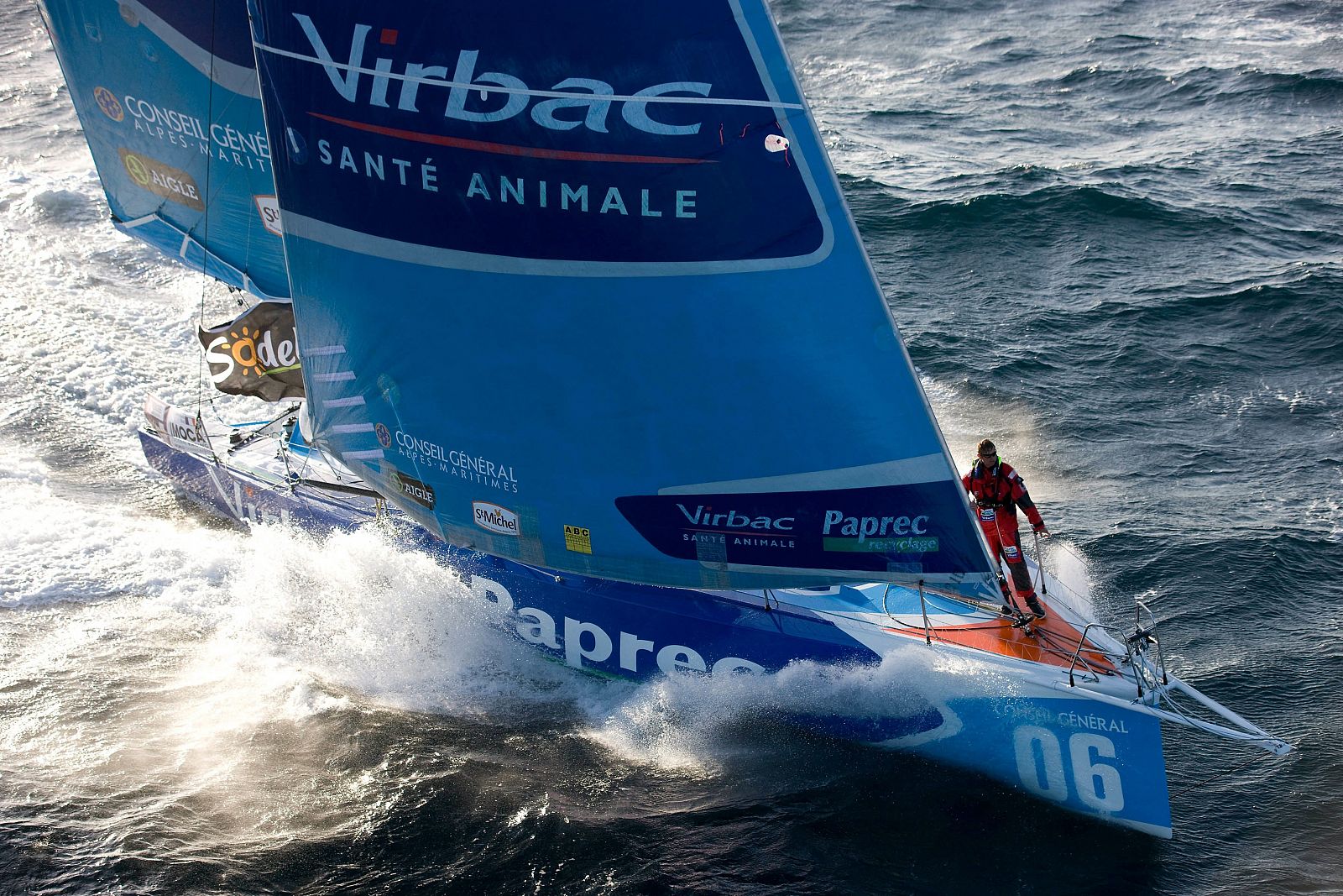 Imagen del 'Virbac' de Jean-Pierre Dick, en la Vendée Globe