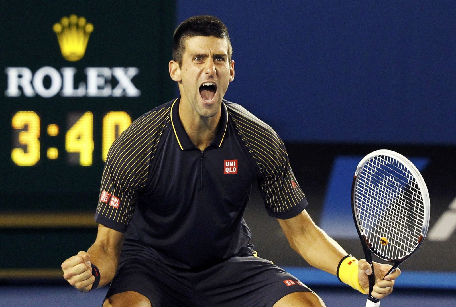 Novak Djokovic celebra la victoria sobre Andy Murray en la final del Open de Australia