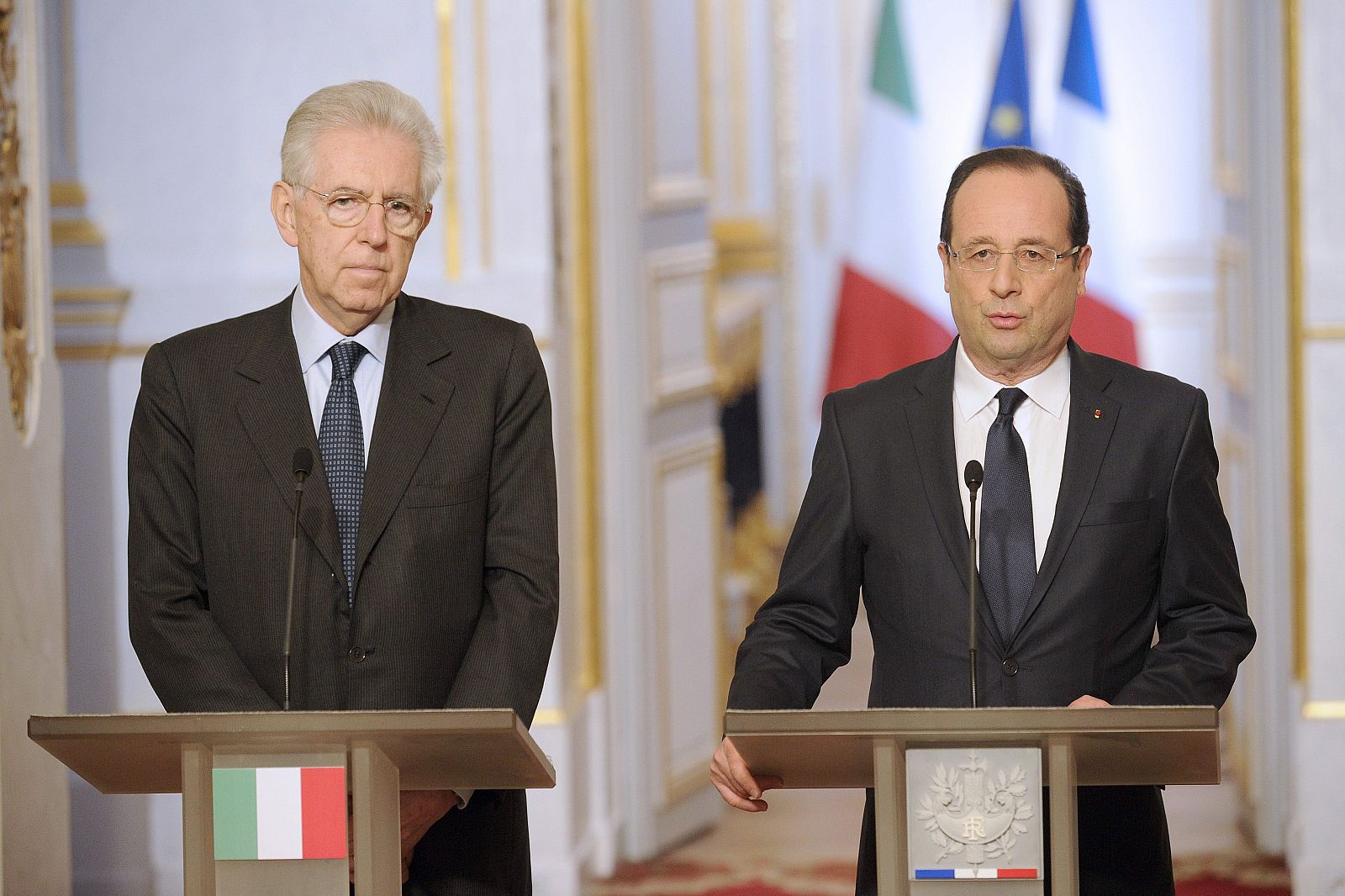 Francois Hollande meets Mario Monti