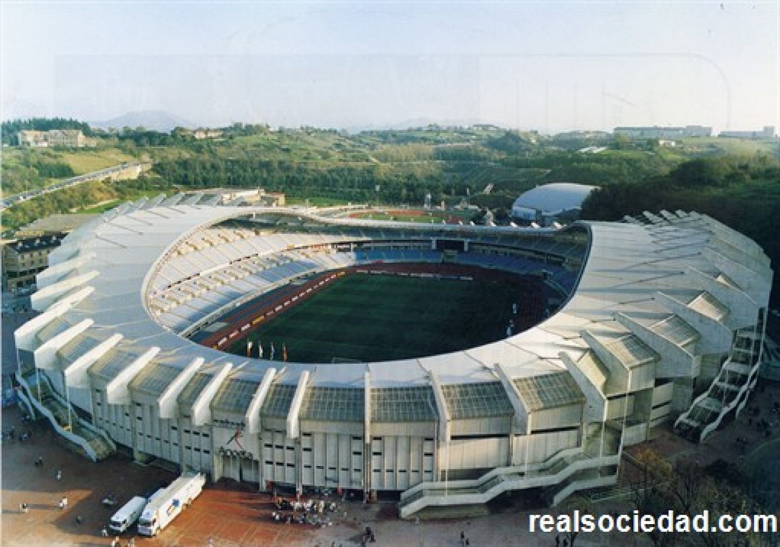 Vista aérea del estadio de Anoeta, sede de la Real Sociedad