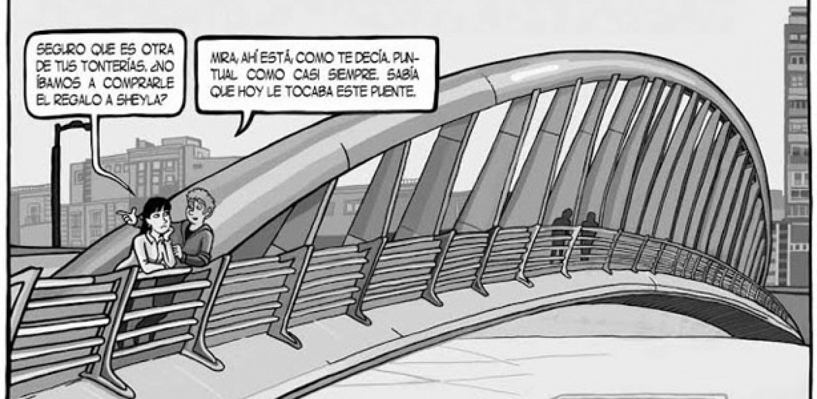 Viñeta de 'El Hombre de los Puentes', de Abraham García y Miguel Delicado