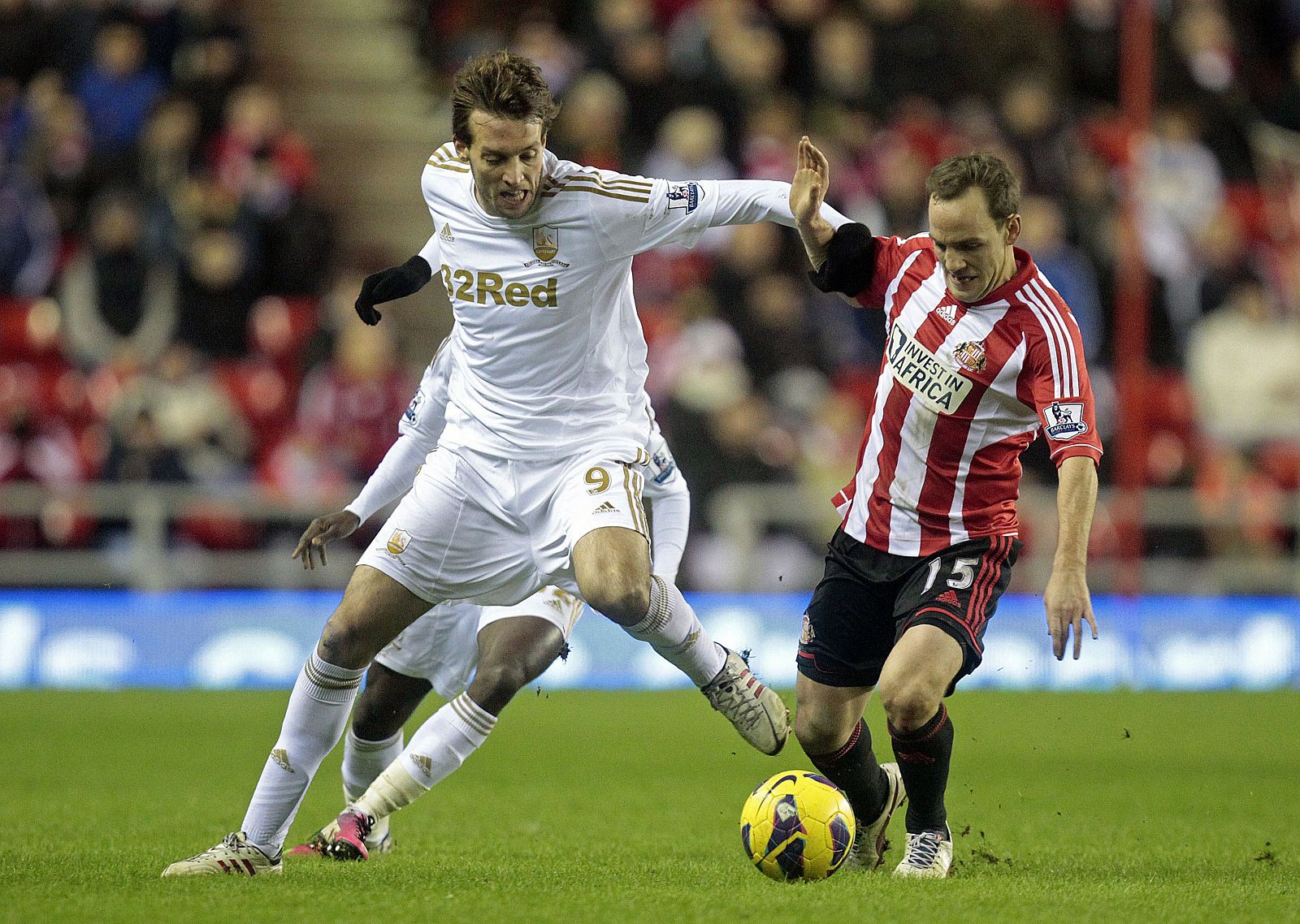 Michu, en un partido con el Swansea.