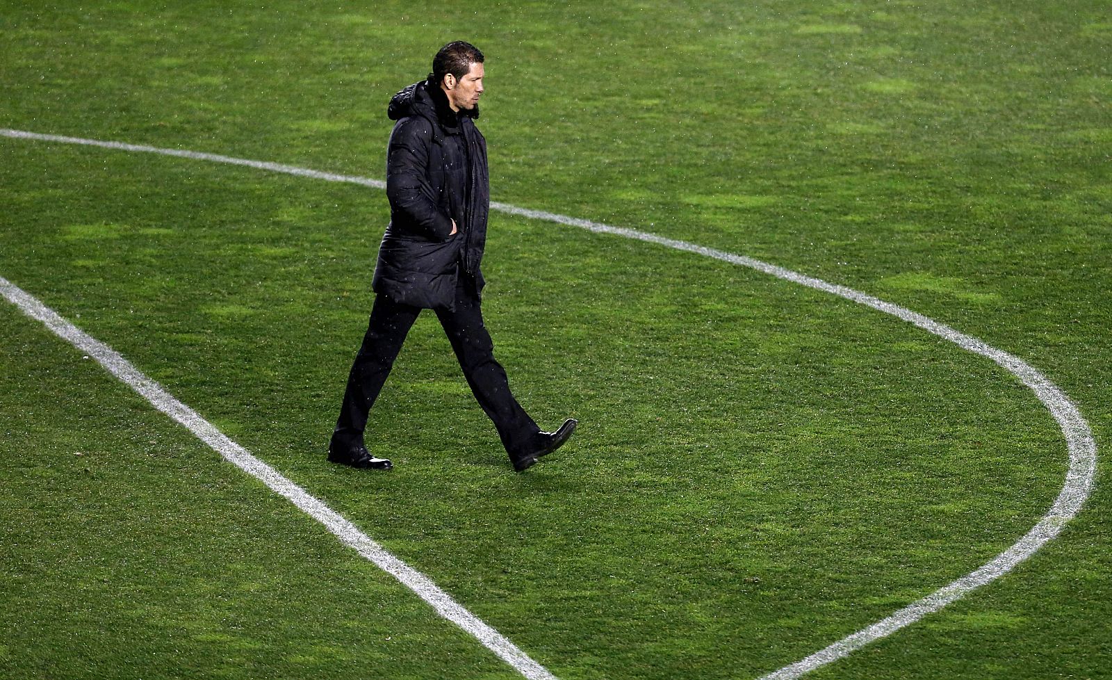 El entrenador argentino del Atlético de Madrid, Diego Simeone, en Vallecas