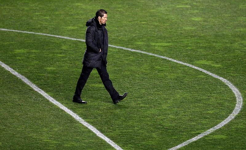 El entrenador argentino del Atlético de Madrid, Diego Simeone, en Vallecas