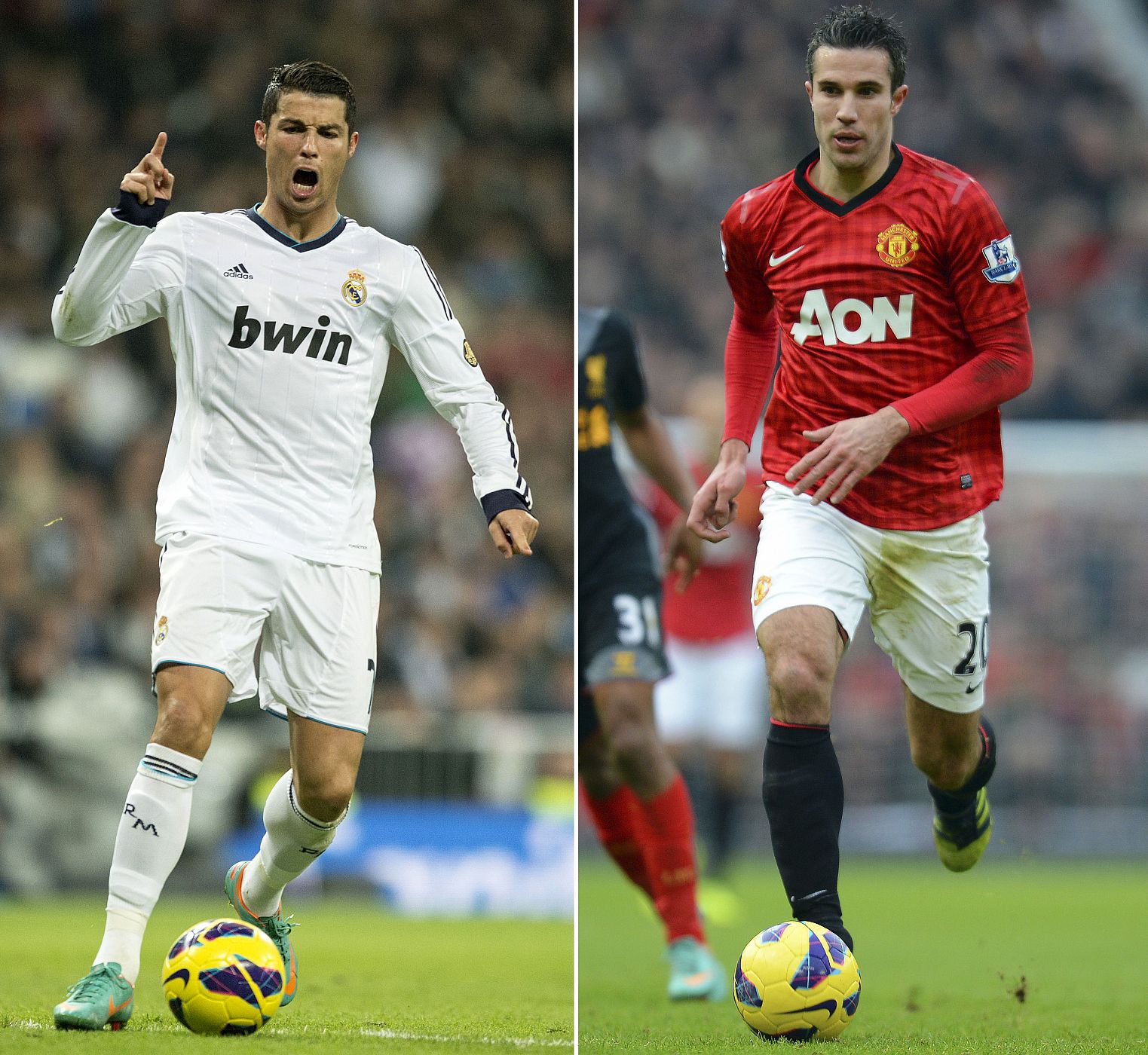 Cristiano Ronaldo y Robin van Persie, protagonistas del Madrid - Manchester