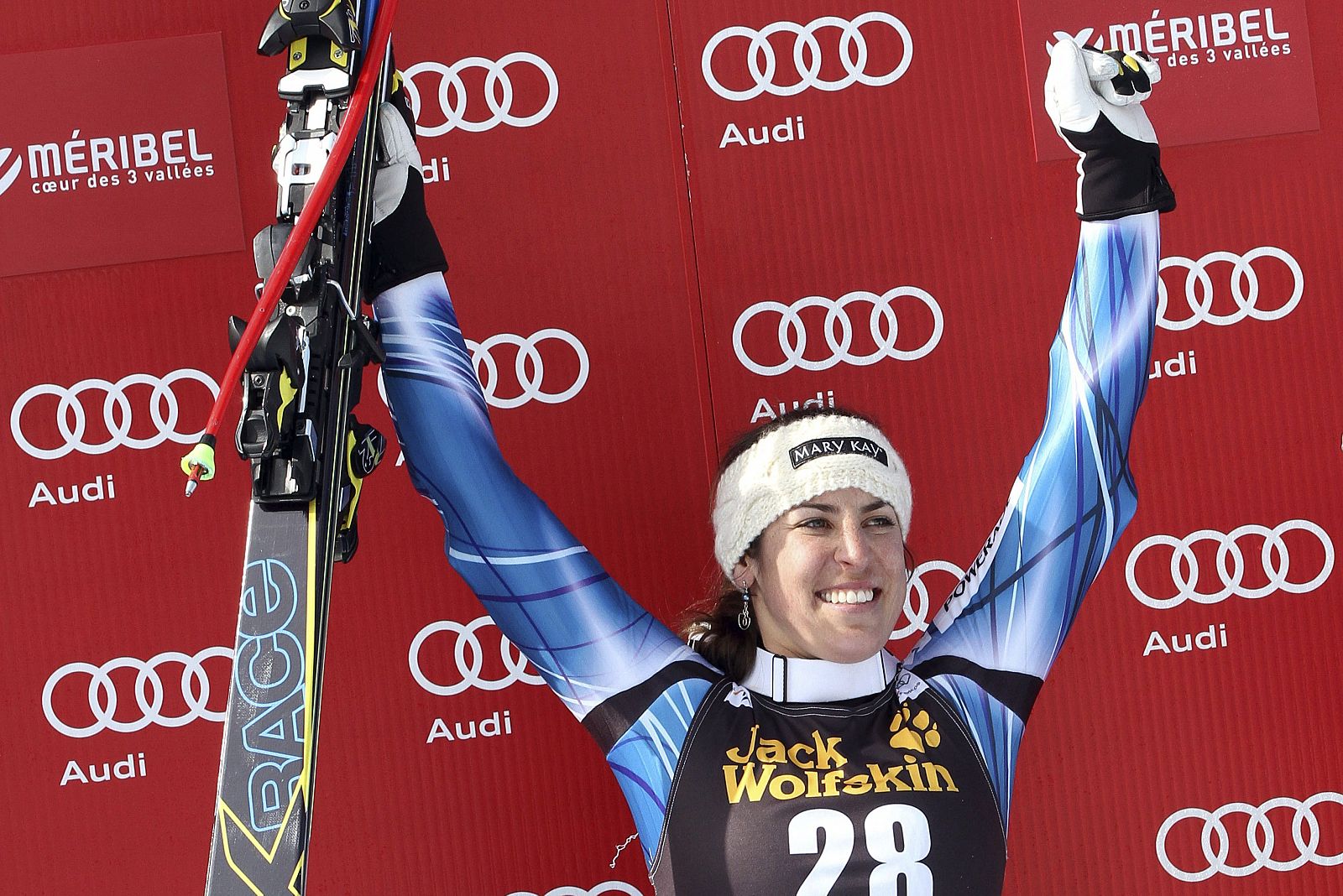 Carolina Ruiz, tras su triunfo en Meribel.