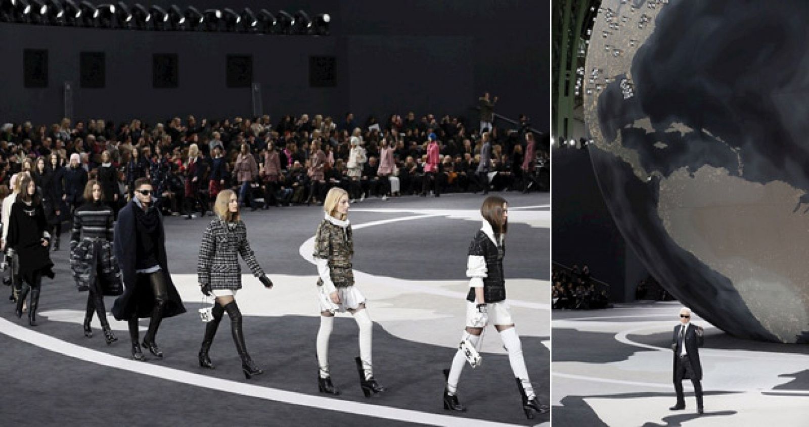 Carrusel de Chanel y saludo de Karl Lagerfeld.