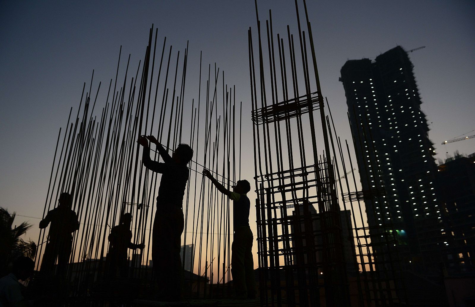 Edificio en construcción en la ciudad india de Bombay