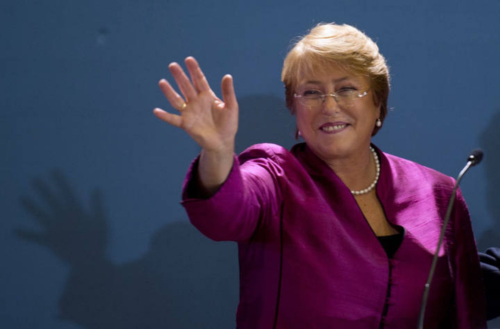 Michelle Bachelet, durante el anuncio de su candidatura a las elecciones presidenciales