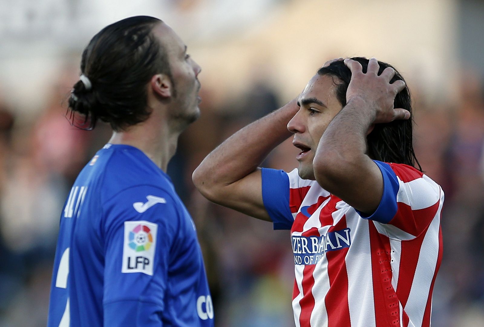 Falcao lamenta una ocasión perdida ante el Getafe.