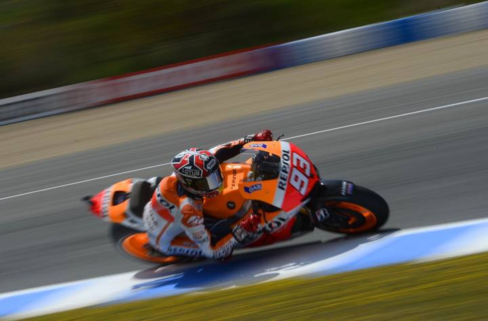 Imagen de Marc Márquez rodando en el Circuito de Jerez.