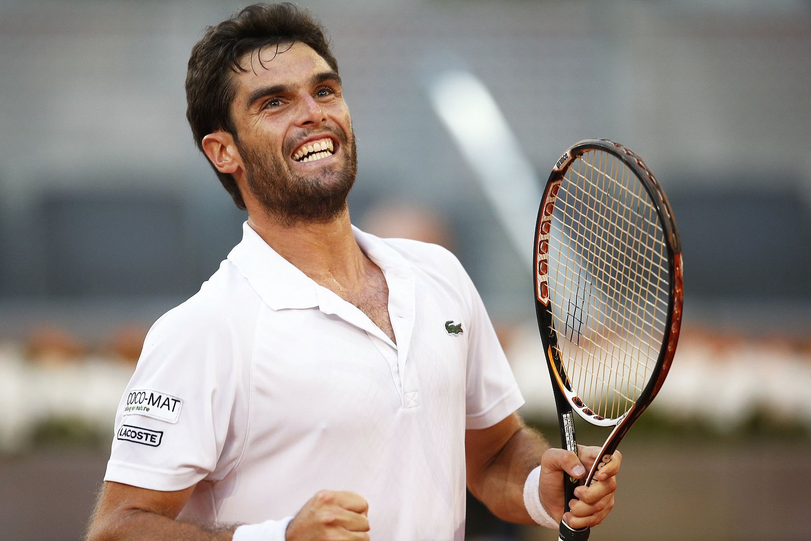 Andujar celebra su victoria ante Nishikori.