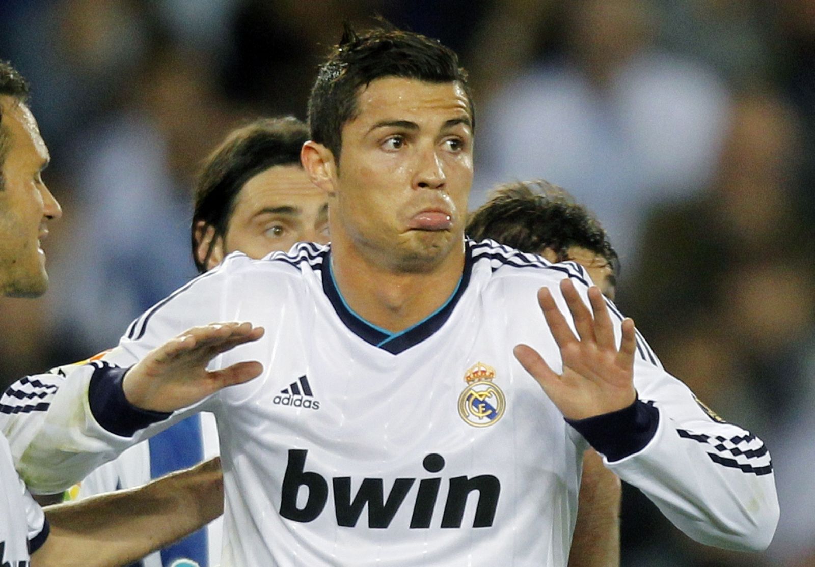 Cristiano Ronaldo, delantero del Real Madrid, durante el partido de Liga contra el Espanyol