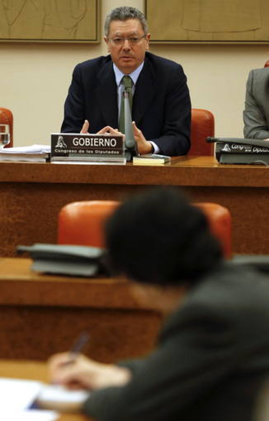El ministro de Justicia, Alberto Ruíz Gallardón, durante una comparecencia en el Congreso. 